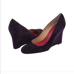 Kate Spade Purple Suede Wedge Size 7